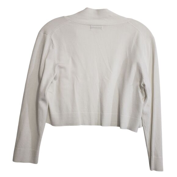 Beautiful Calvin Klein Woman's Lightweight Cropped White Cardigan, Size Medium - Picture 2 of 8
